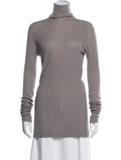 Pre-owned Rick Owens Cashmere Turtleneck Sweater In Neutrals