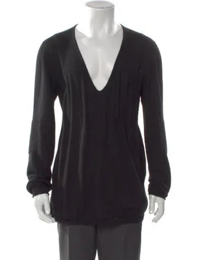 Pre-owned Rick Owens Cashmere V-neck Cardigan In Black