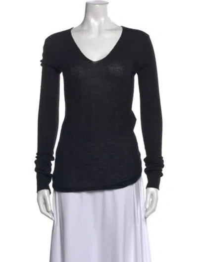 Pre-owned Rick Owens Cashmere V-neck Sweater In Black