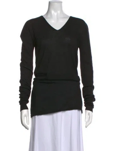 Pre-owned Rick Owens Cashmere V-neck Sweater In Black