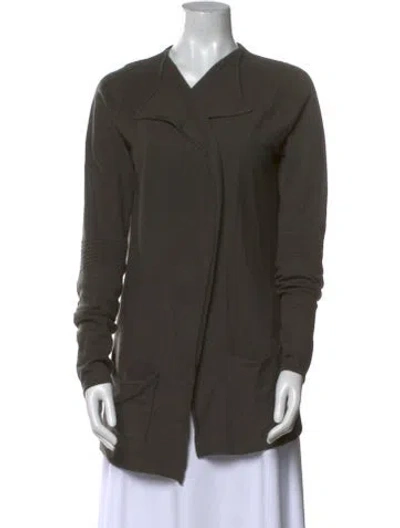 Pre-owned Rick Owens Cashmere V-neck Sweater In Green