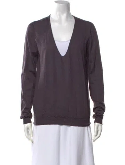 Pre-owned Rick Owens Cashmere V-neck Sweater In Purple