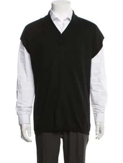 Pre-owned Rick Owens Cashmere V-neck Sweater Vest In Black