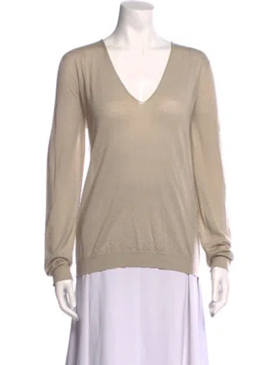 Pre-owned Rick Owens Cashmere V-neck Sweater W/ Tags In Neutral