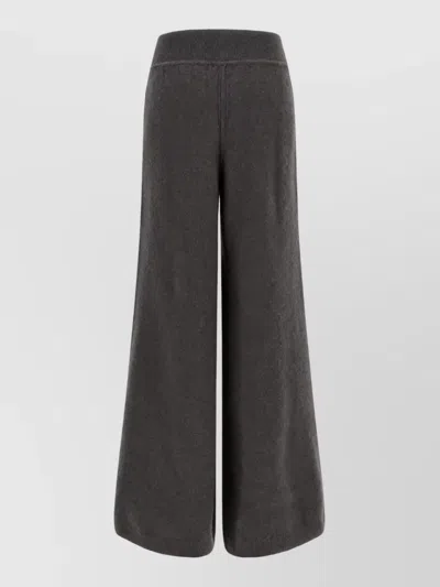 Rick Owens Cashmere Wide-leg High-rise Ribbed-waistband Lounge Pants In Gold