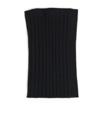 Rick Owens Cashmere Wool Knitted Scarf In Black