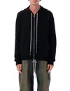 Rick Owens Cashmere Zipped Hoodie In Black
