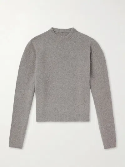 Rick Owens Crewneck Cashmere Blend Jumper With Ribbed Edges In Gray