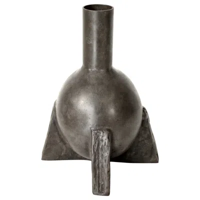 Pre-owned Rick Owens Cast Bronze Duck Neck Vase Nitrate Patina In Gold