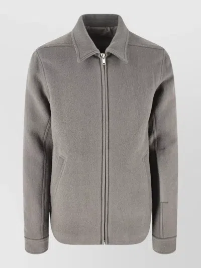 Rick Owens Casual Long Sleeve Coat Easy Care In Gray