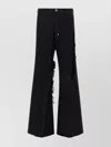 Rick Owens Casual Trousers With Frayed Detailing And Pockets In Black