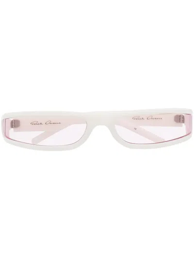 Rick Owens Fog Rectangle-frame Acetate Sunglasses In Pink