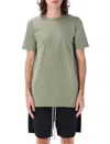 Rick Owens Celadon Cotton T-shirt With Elongated Hem In Green