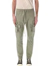 Rick Owens Celadon Slim-fit Cargo Pants With Versatile Pockets In Green