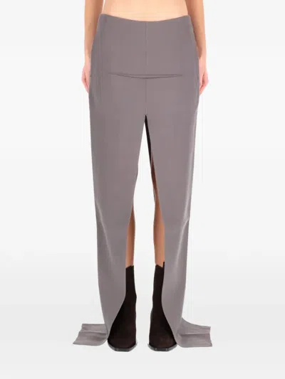 Rick Owens Long Skirt With Center Slits In Black