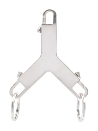 RICK OWENS CERBERUS BRUSHED-FINISH KEYCHAIN