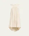 Rick Owens Chalice Cutout Gathered High-low Midi Dress In Dinge