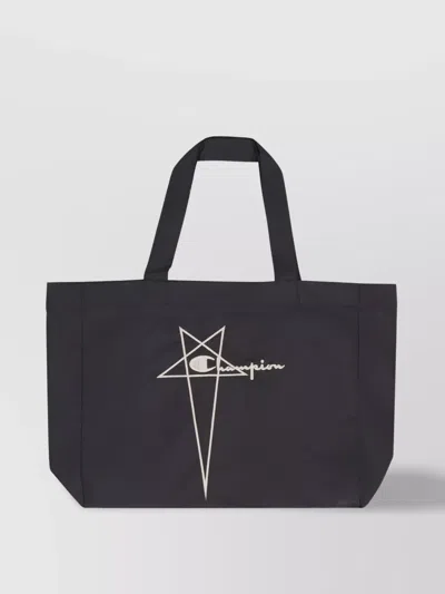 Rick Owens Champion Collaboration Nylon Tote Bag In Black