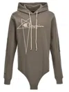 Rick Owens Champion X Hooded Bodysuit In Brown