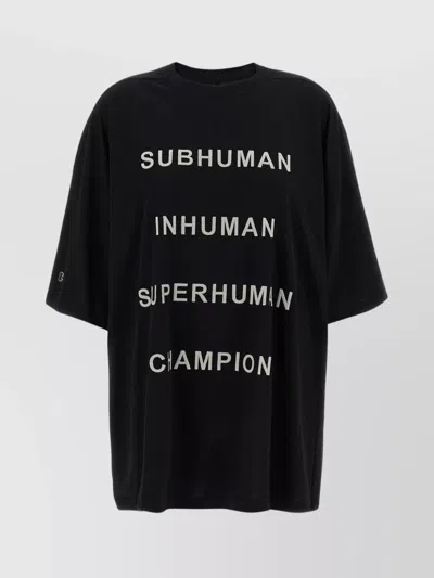 Rick Owens Champion X Owens Crew Neck Graphic T-shirt In Black