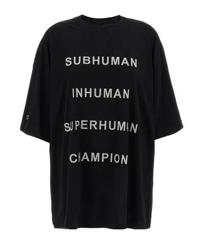 RICK OWENS RICK OWENS X CHAMPION LOGO EMBROIDERED T-SHIRT