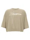 Rick Owens Champion Graphic Print Crew Neck T-shirt In Neutral