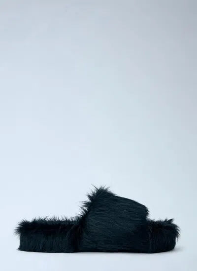 Rick Owens Faux-fur Slide Slides In Multi