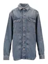 Rick Owens Women Blue Denim Jacket In Blue