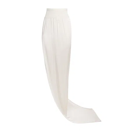 Rick Owens Charmeuse Maxi Skirt In White
