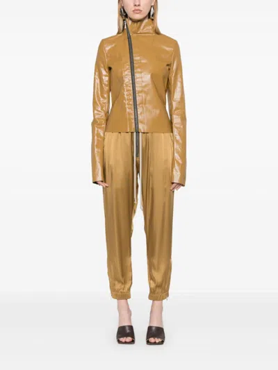 Rick Owens Charmeuse Track Pants In Yellow