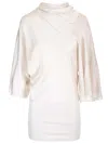 Rick Owens Charmeuse Viscose Cylinder Neck Top Jackets White In Neutral