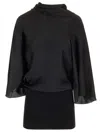 Rick Owens Charmeuse Viscose Cylinder Neck Top Jackets Black In Black