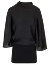Rick Owens Charmeuse Viscose Cylinder Neck Top Jackets Black In Black