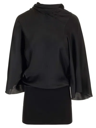 Rick Owens Charmeuse Viscose Cylinder Neck Top Tops Black