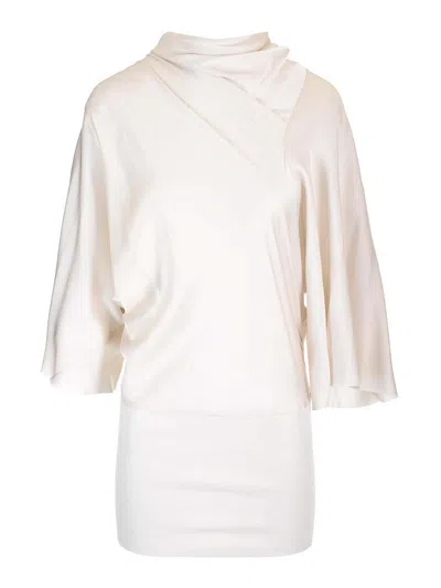 RICK OWENS CHARMEUSE VISCOSE CYLINDER NECK TOP