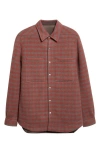 Rick Owens Checked Virgin Wool Overshirt In Red
