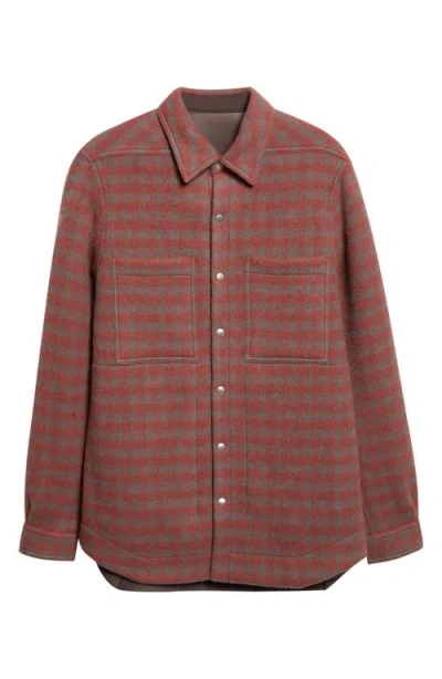 RICK OWENS RICK OWENS CHECK VIRGIN WOOL OVERSHIRT