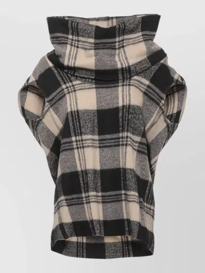 Rick Owens Checked Cape In Black