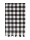 Rick Owens Check Pattern Wool And Cashmere Scarf