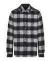 Rick Owens Checked Pattern Long Sleeve Outer Shirt In Gray