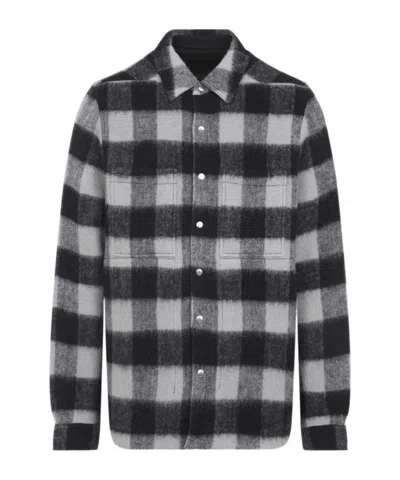 RICK OWENS RICK OWENS CHECKED OVERSIZED SHIRT