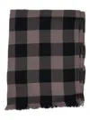 Rick Owens Checked-pattern Scarf In Brown