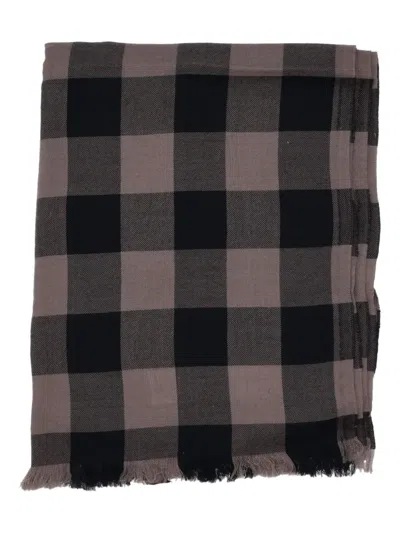 RICK OWENS CHECKED-PATTERN SCARF