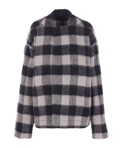 RICK OWENS CHECKED WOOL JACKET
