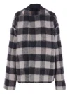 Rick Owens Checked Wool Jacket In Gray
