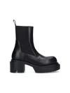 Rick Owens Chunky Sole Ankle Boots With Elastic Panels In Black