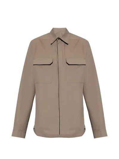 Rick Owens Chest-pocket Shirt In Brown