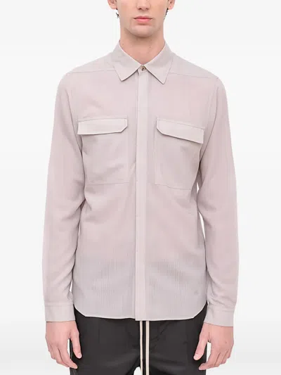 Rick Owens Chest-pocket Shirt In Gray