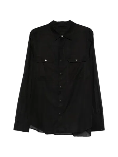 Rick Owens Chest Pockets Shirt In Black