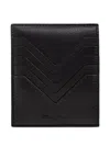 Rick Owens Chevron-detail Leather Cardholder In Black